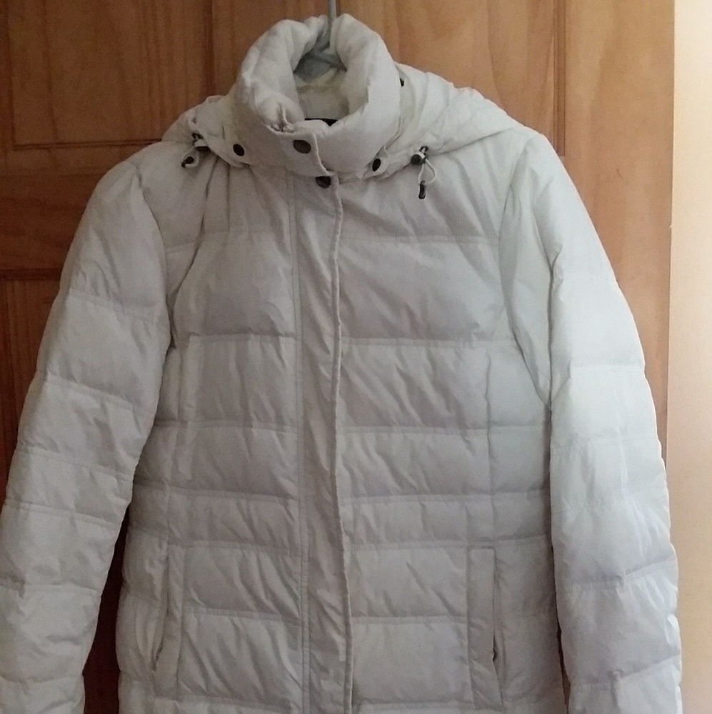 Lands End Womens Winter White Puff Jacket